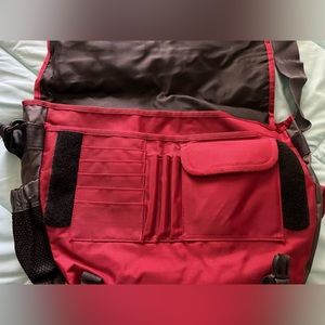 Red messenger bag